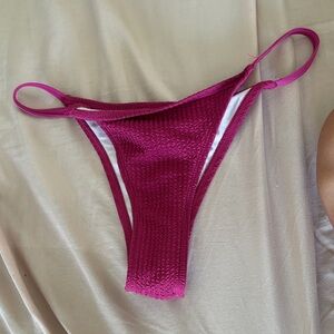 Pink Textured Bikini Bottom